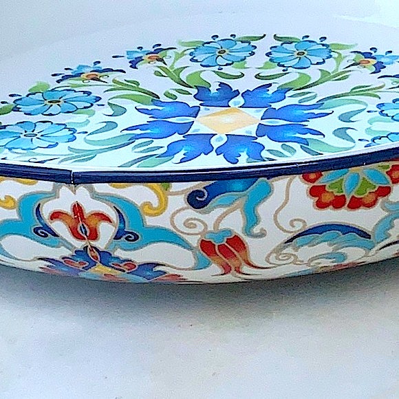 222 FIFTH TUNISIA INDIVIDUAL DINNER BOWL FLORAL 9 1/2 IN NEW PORCELAIN - Picture 2 of 8